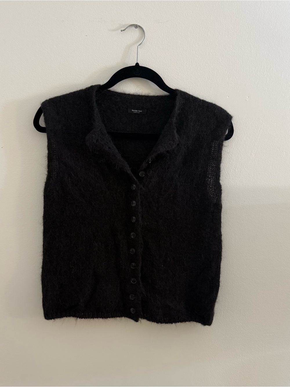 Massimo Dutti Alpaca Button-Front Sleeveless Knit Top